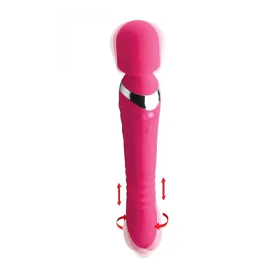 Inmi Ultra Thrusting Vibrating Silicone Wand Pink 10 7 Inch