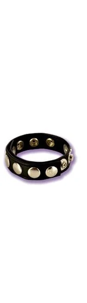 Colt 8 Snap Fastener Leather Strap - Black