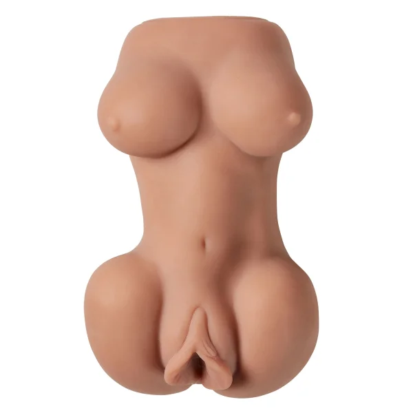 Cloud 9 Mini Body Dual Stroker Pleasure Pussy and Ass - Tan