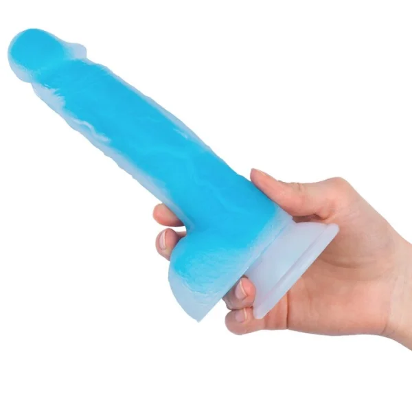 Bondara Illumi-Naughty Blue Glow in the Dark Dildo - 8 Inch