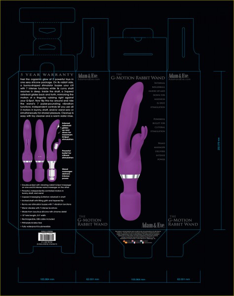 G-Motion 10" Wand Rabbit Vibrator