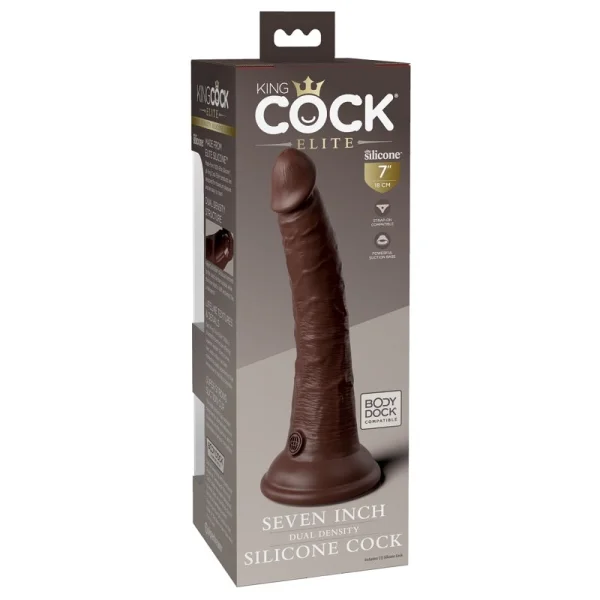 Pipedream Products King Cock Elite 7” Silicone Cock Brown