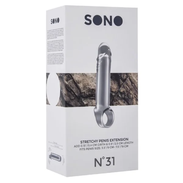 N031 STRETCHY PENIS EXTENSION BLACK SONO