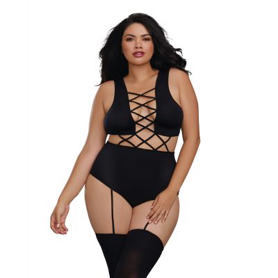 Dreamgirl One Size Black Opaque Seamless Teddy Bodystocking