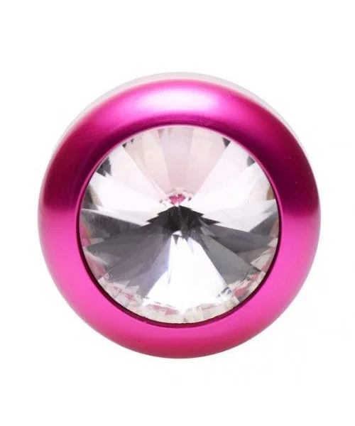 Solitaire Gem Accented Aluminum Anal Plug