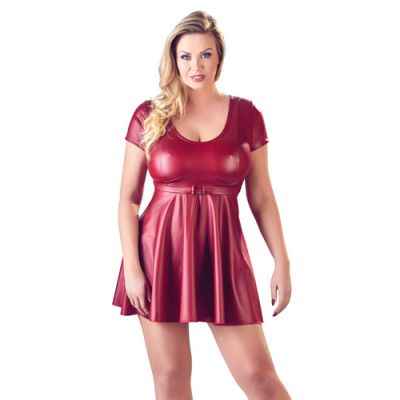 Flared Wetlook Dress Large