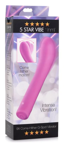 5 Star 9x Come-hither G-spot Silicone Vibrator - Pink