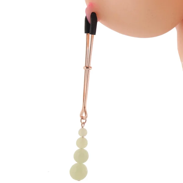 Bound Adjustable G2 Glow In The Dark Nipple Clamps by NS Novelties - Rose Gold
