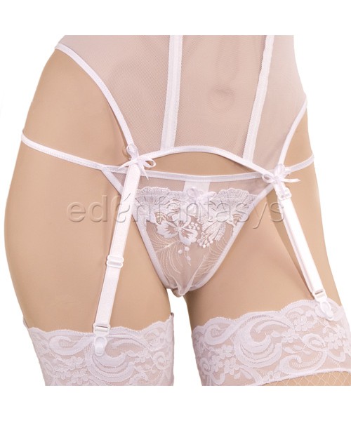 Iridescence bustier with thong