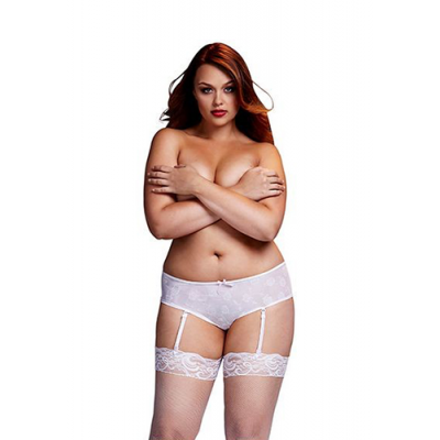 White Rose Open Crotch Boyshort Panty
