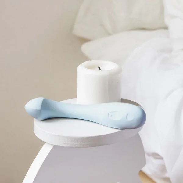 Arc Silicone Waterproof Rechargeable G-Spot Vibrator By Dame - Ice Blue
