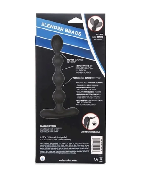 Eclipse Slender Beads - Black - 7 Inch