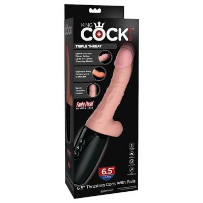 King Cock Thrusting Cock With Balls 6 5 Inch Flesh 6 5 Inches