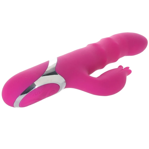 Enchanted Embrace Rechargeable Silicone Dual Stimulation Vibrator With Thrusting Beads By CalExotics