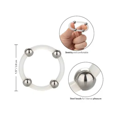 Steel Beaded Silicone C ring Clear Large