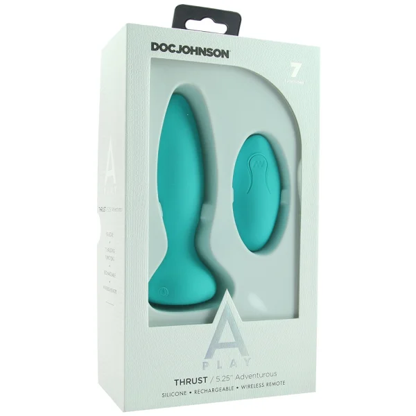 Doc Johnson A-Play Thrust Thumping Plug with Remote, 2 Sizes