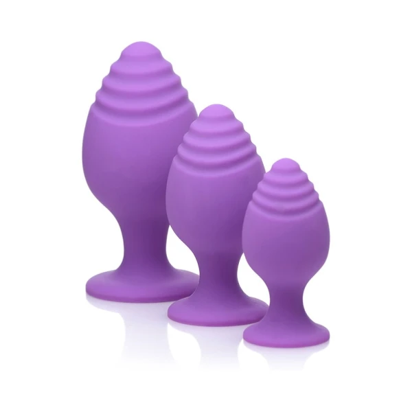 Gossip Swirlies Anal Plug Trio Set Silicone Violet — image 4 of 9