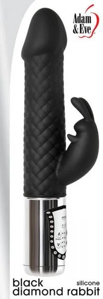 Black Diamond Silicone Rabbit Vibrator — image 7 of 8
