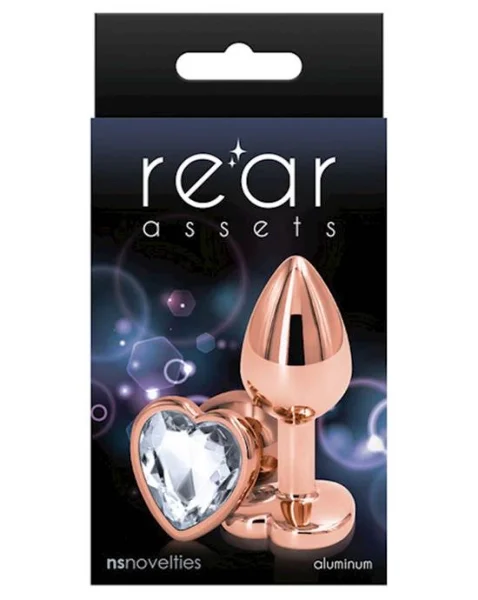 Rear Assets Heart Plug - 2.7 Inch - Clear - Small