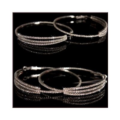 Precious Ear creoles With Sparking Rhinestones One Size