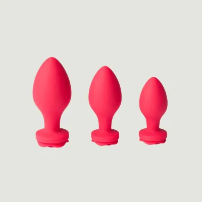 Secret Kisses Rosegasm 3 Piece Butt Plug Training Kit