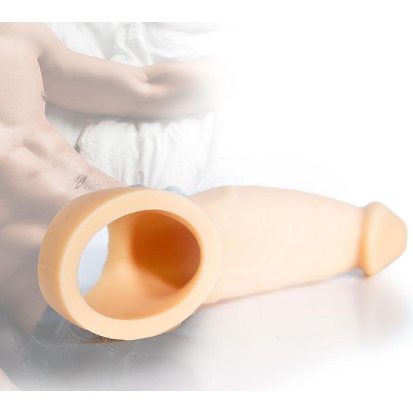 9 Inch Realistic Performance Penis Sleeve Natural Silicone Girth Enhancer