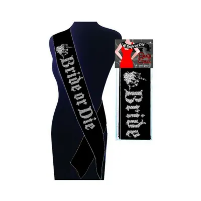 Games Novelty Bride Or Die Party Sash
