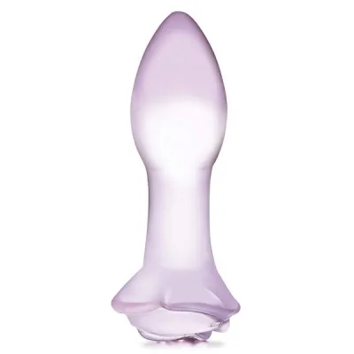 Glas 5 inch Rosebud Glass Butt Plug