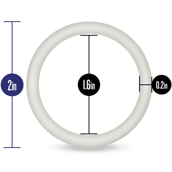 Performance VS3 Pure Premium Large Silicone Cock Rings By Blush Novelties - Glow-In-The-Dark White