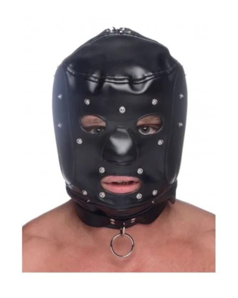 Muzzled Universal Bdsm Hood With Removeable Muzzle