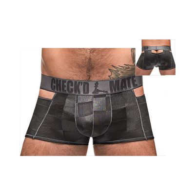 Male Power Check Mate Cutout Short Black Xl