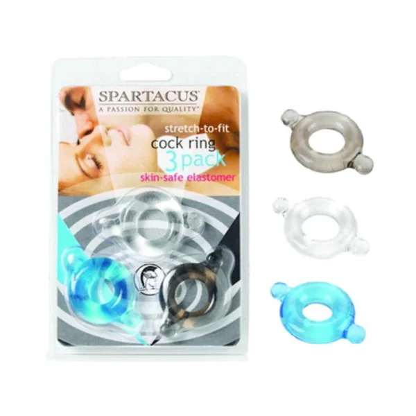 Elastomer Cock Ring (blk,blu,clr/3) — image 8 of 8