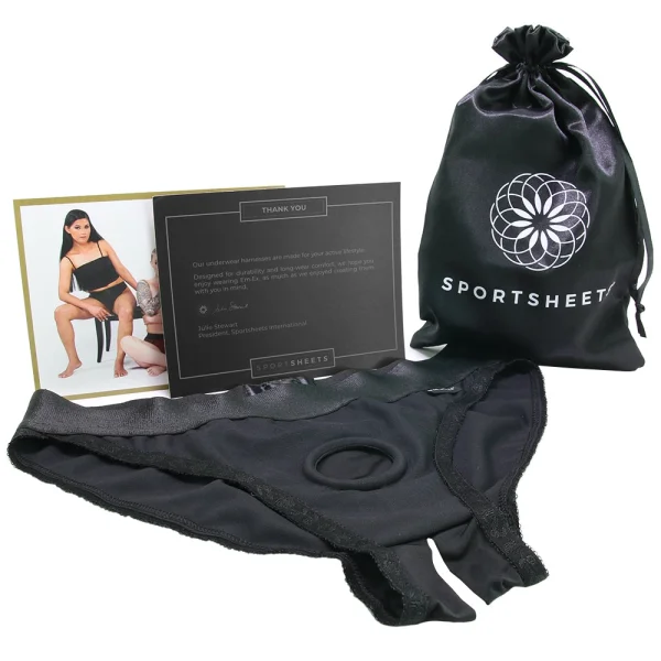 EM.EX. Active Harness Wear - Silhouette (Crotchless) Strap-On Harness Brief By Sportsheets