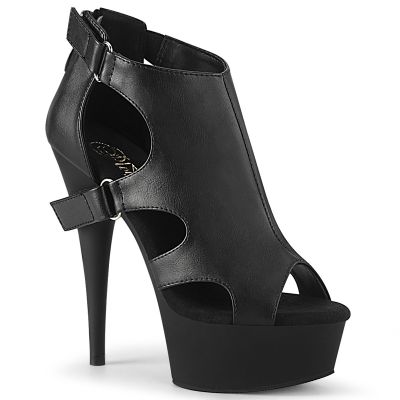 6 inches Heel 1 3 4 inches PF Cutout Bootie Sandal Back Zip