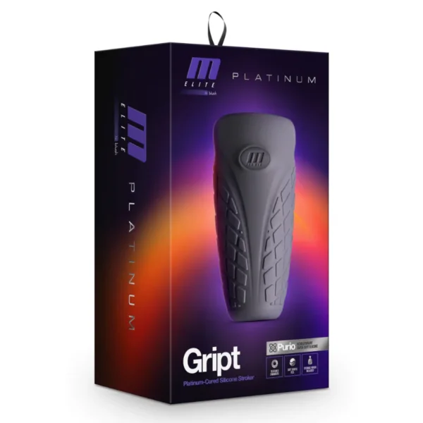 M Elite Platinum Gript Silicone Dual End Penis Masturbator By Blush - Black