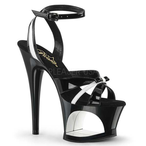 7 inches Heel, 2 3/4 inches Cut-Out PF Wrap Around Ankle Strap Sandal