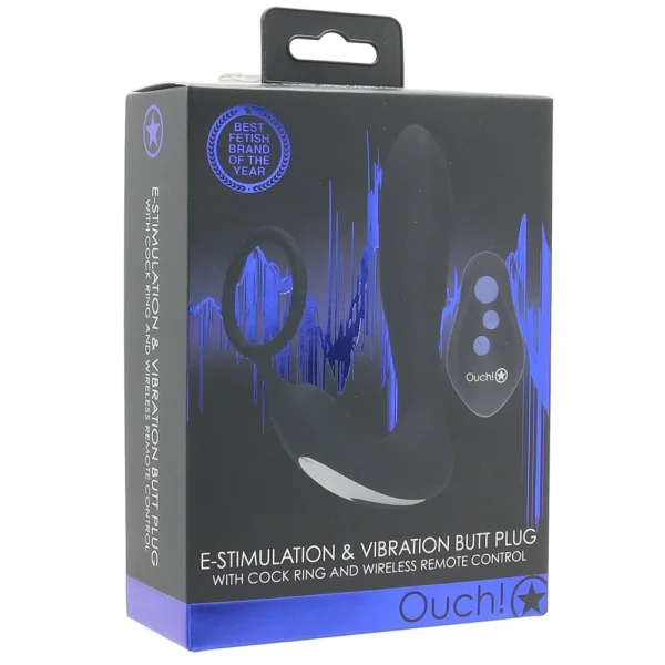 Ouch E Stimulation And Vibration Butt Plug And Cock Ring — image 4 of 8