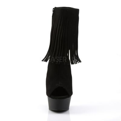 DELIGHT 1019 6 Heel 1 3 4 PF Open Toe Back Fringed Ankle Boot