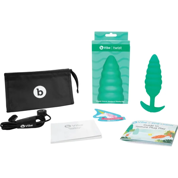 B-vibe Twist Texture Plug Green