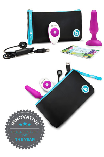 B-Vibe Beginner's Vibrating 4" Butt Plug with Remote