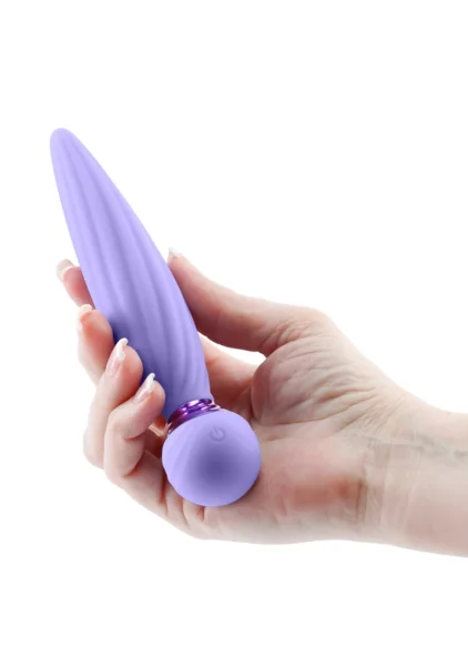 Sugar Pop Twist Rechargeable Silicone Gyrating Insertable Vibrator - Purple