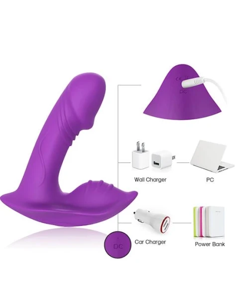 Manta Panty Vibrator - Purple - 3.7 Inch
