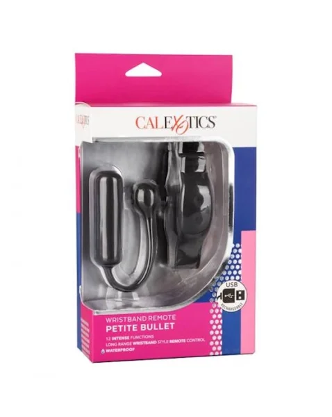 Petite Bullet Mini Vibrator With Wristband Remote - Black
