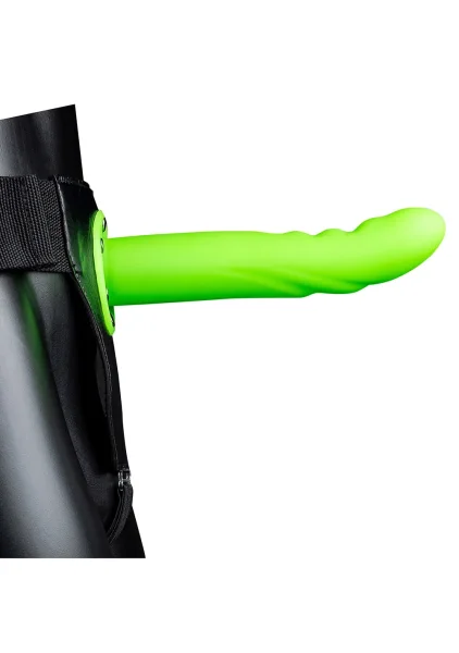Ouch! Glow in the Dark Textured Curved Hollow Strap-On