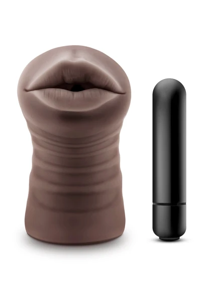 Hot Chocolate Heather Mouth Shaped Penis Masturbator By Blush