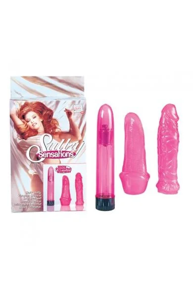 Sultry Sensations Kit Vibrator With 2 Sleeves Pink — image 4 of 8