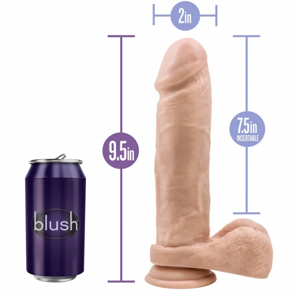 Au Naturel 9.5 Inch Sensa Feel Dual Density Dildo By Blush - Vanilla