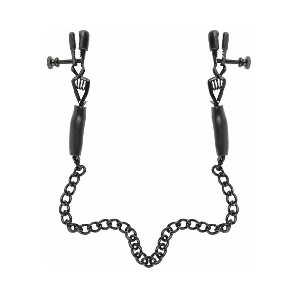 Fetish Fantasy Adjustable Nipple Chain Clamps Black