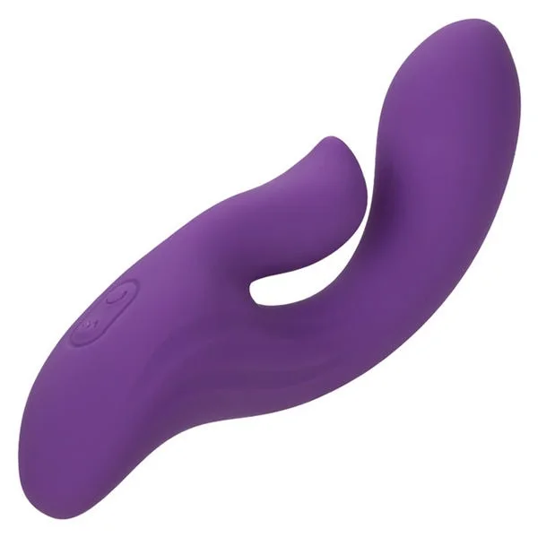 Stella Purple Liquid Silicone Dual Pleaser Curved G-Spot Rabbit Vibrator