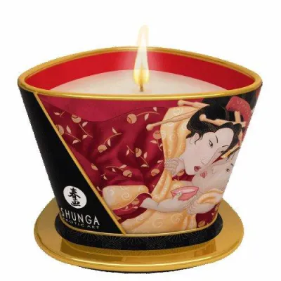 Shunga Massage Candle Romance Strawberry Wine 5 7oz